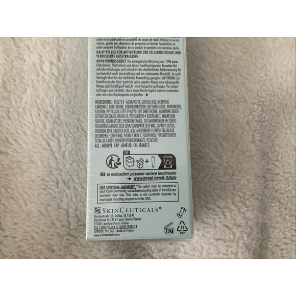 SkinCeuticals GLYCOLIC 10 RENEW OVERNIGHT 50ml / 1.7oz  Brand New Sealed Box - Picture 7 of 8